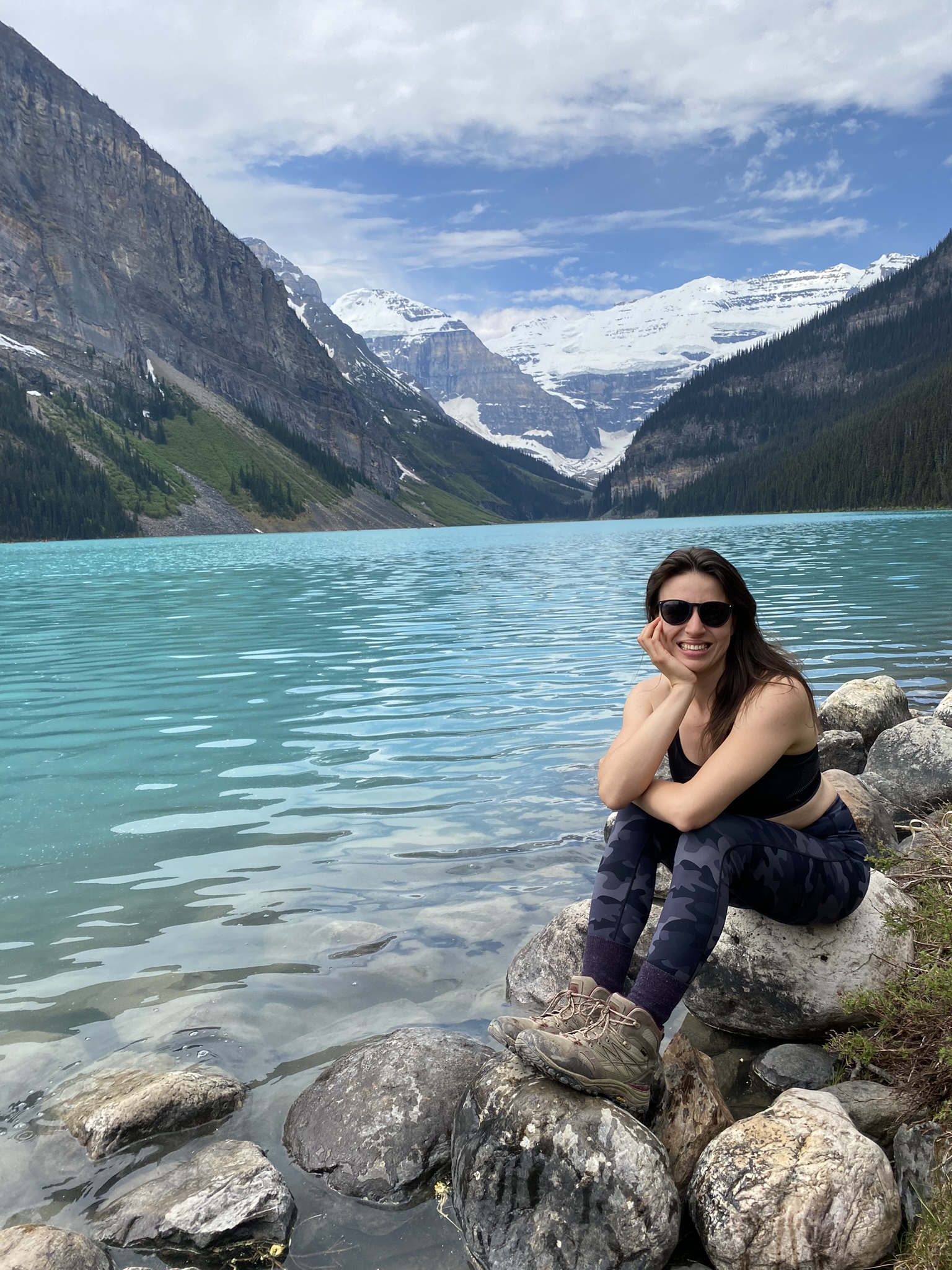 entrepreneur coach ana mcrae in front of lake louise