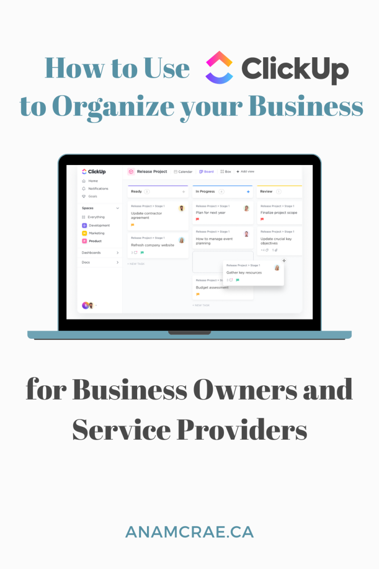 How to use ClickUp for Project Management | Ana McRae Coaching