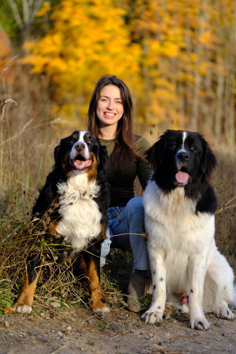 adhd entrepreneur coach with her dogs
